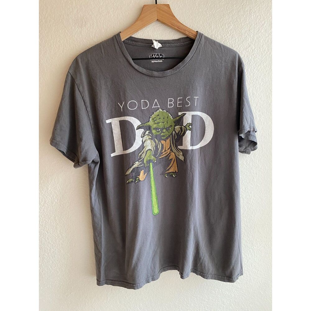 Star Wars Yoda Best Dad Men's M Gray Graphic T-Shirt Lucasfilm Father's Day Tee